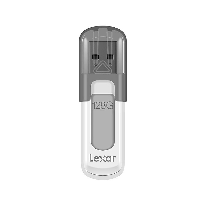 Lexar JumpDrive V100 128GB USB 3.0 Flash Drive, Gray, 2/Pack