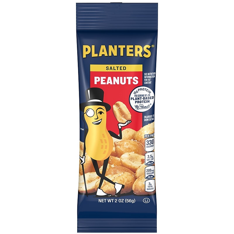 Planters Roasted Salted Peanuts, 2 oz., 144 Bags/Pack (GEN00360) image 1
