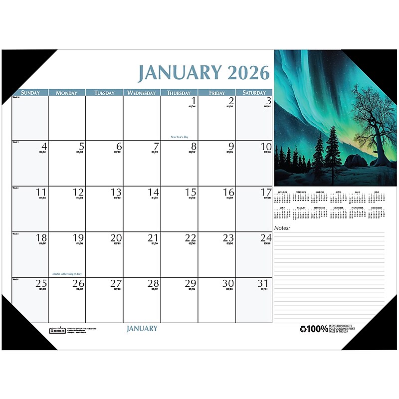 2026 House of Doolittle Earthscapes Scenic 22" x 17" Monthly Desk Pad Calendar, Multi (147-26) image 1