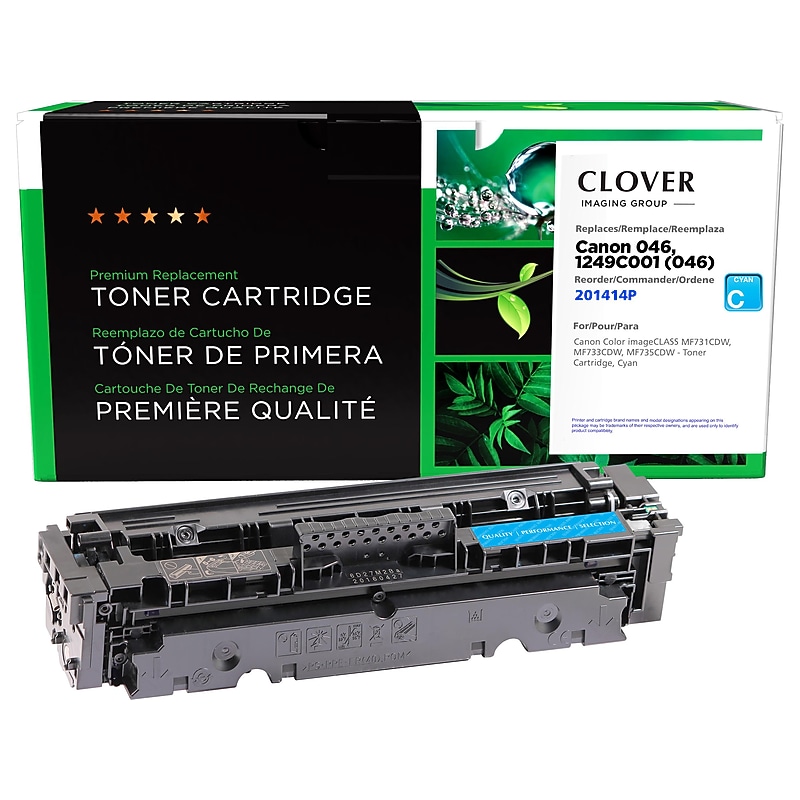 Clover Imaging Group Remanufactured Cyan Standard Yield Toner Cartridge Replacement for Canon 046 (1249C001) image 1