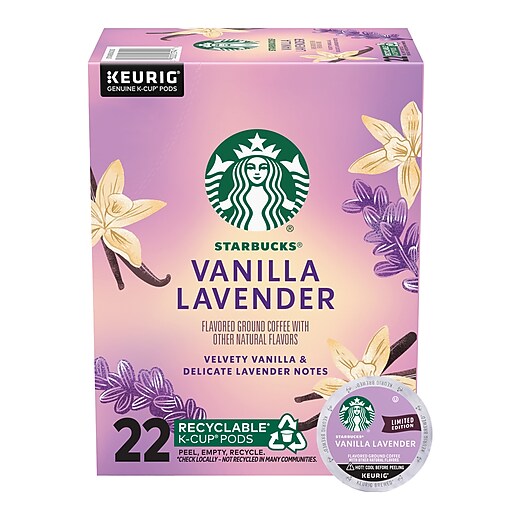 Starbucks Vanilla Lavender Coffee Keurig K-Cup Pods, 22/Box