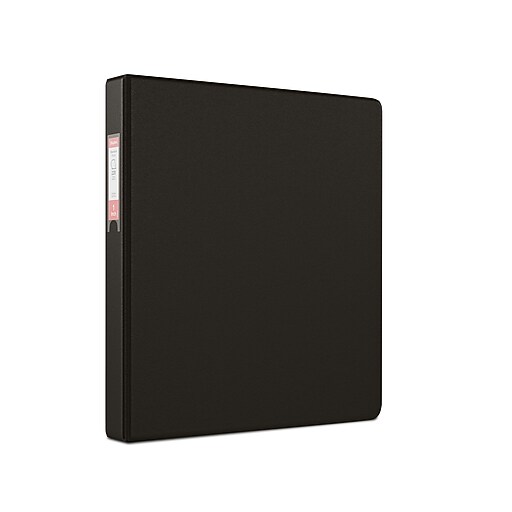 Staples 1" 3Ring NonView Binder With Label Holder, DRing, Black (26410CC) Staples