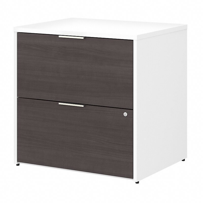 Bush Business Furniture Jamestown 2-Drawer Lateral File Cabinet, Locking, Letter/Legal, Storm Gray/White, 29.72" (JTF130SGWHSU) image 1