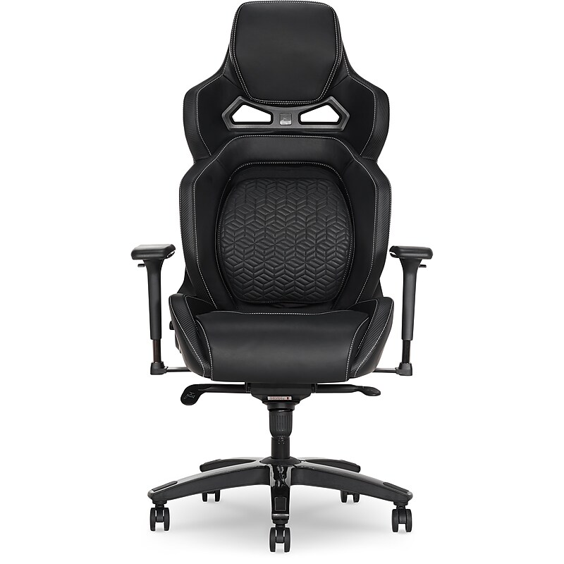 Sharper Image SGX300 Polyurethane Ergonomic Gaming Chair, Black (52914-BLKWHT) image 1