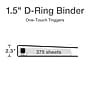 Cardinal Premier Easy Open Heavy Duty 1 1/2" 3-Ring View Binders, D-Ring, Black (10311)~#|#~89E39327-E79F-4107-ABBB831DAEC13B6E_sc7