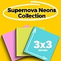Post-it Super Sticky Notes, 3" x 3", Supernova Neons Collection, 45 Sheets/Pad, 3 Pads/Pack (3321-SSMIA)~#|#~89E457F3-1A4D-412A-A16468F32F60BD33_sc7