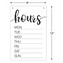 Cosco Dry Erase Business Hours Indoor Spa Style Sign, 8" x 12", White/Black (098644)~#|#~89E63049-FDAC-44A0-948FD3B814B4CB1F_sc7