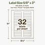 Avery Hemp Rectangle Laser/Inkjet Multipurpose Labels, 5/8" x 3", Off-White (256/Pack)~#|#~89EA262E-F5EE-423C-BDBA374FE7C82A15_sc7