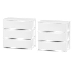 Iris Stackable Wide Chest, 3 Drawer, White, 2/Pack (540012) | Staples