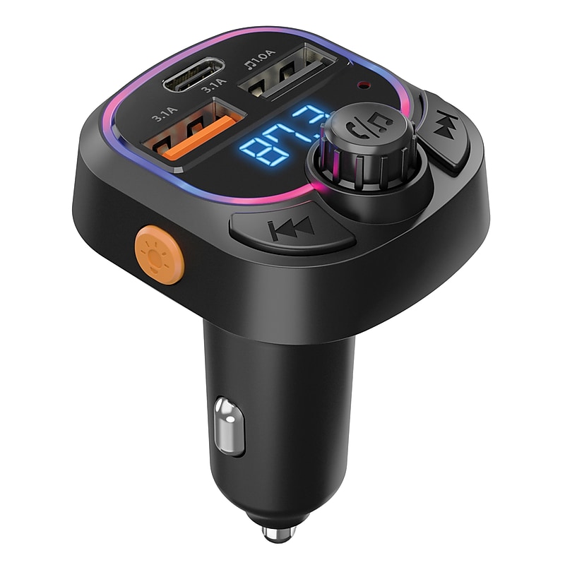 HyperGear IntelliCast Road FM Transmitter Car Charger, Black (15857) image 1