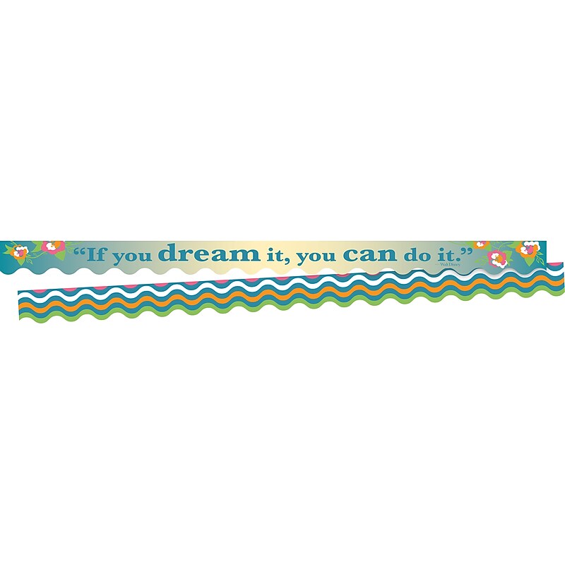 Barker Creek Double-Sided Scalloped Border, 36"' x 2.25", You Can Do It, 13/Pack (LL904) image 1