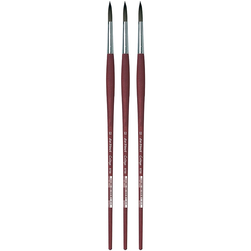 da Vinci COLLEGE Oil and Acrylic Synthetic Student Round Brush, 3 Brushes/Pack (DVXVA873012-3) image 1