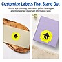 Avery Square Scalloped Laser/Inkjet Multipurpose Labels, 1-5/8" x 1-5/8", Neon Yellow (200/Pack)~#|#~89F2B257-AF36-4C39-8F3B007C0C951606_sc7