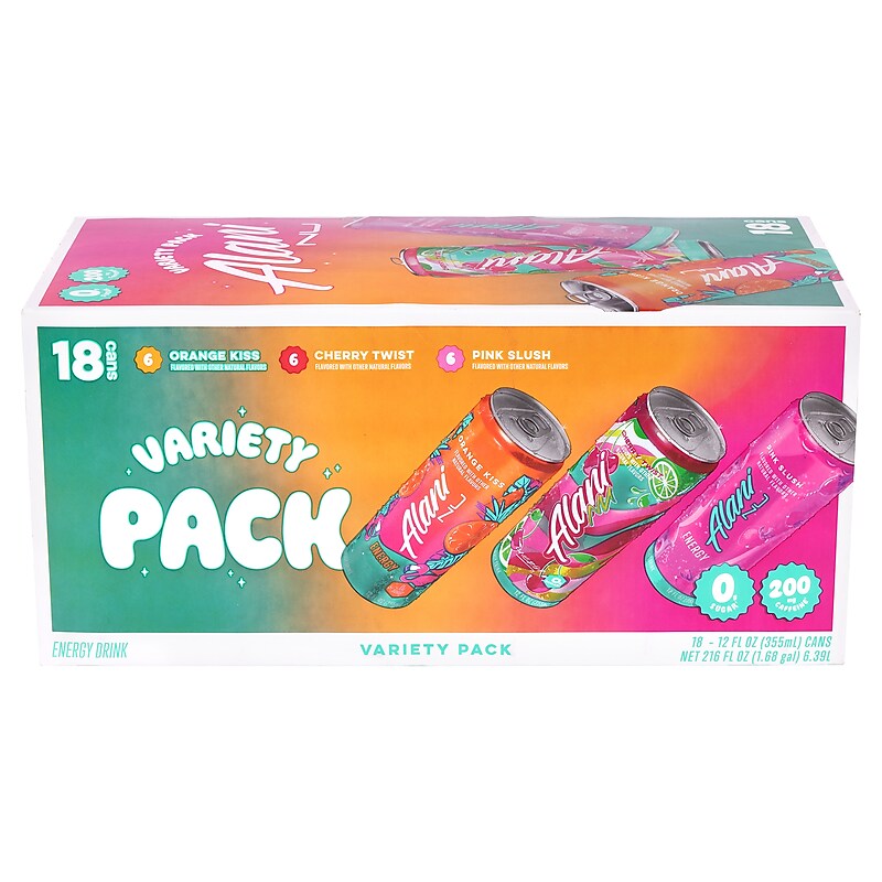 Alani Nu Energy Sugar-Free Sweet Splash Variety Pack, 12 oz., 18/Pack (220-02374) image 1