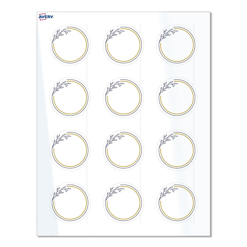 Avery Laser/Inkjet Circle Multipurpose Labels, 2" Dia., White, 120/Pack (S00-D2Z) image 1