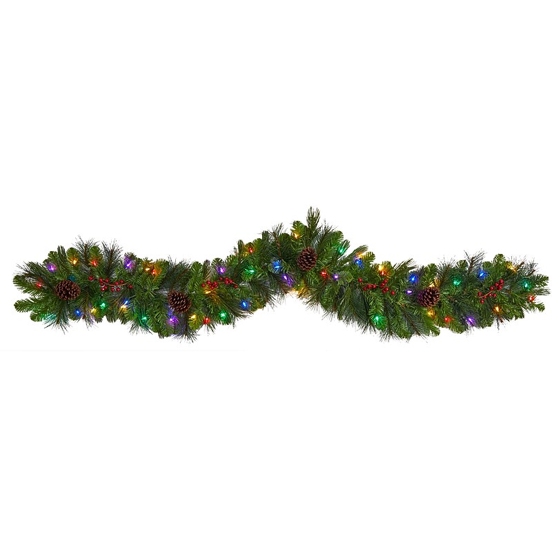 Nearly Natural Colorado Fir Artificial Christmas Garland, 6' (W1298) image 1