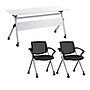 Bush Business Furniture Envision 60"W Foldable Training Room Table with 2 Chairs, White (NVS001WH)~#|#~8A039765-B528-46E2-A7BE1A38F2160C4C_sc7