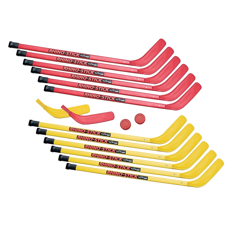 Champion Sports Elementary Hockey Set, Yellow/Red (HS36SET) image 1