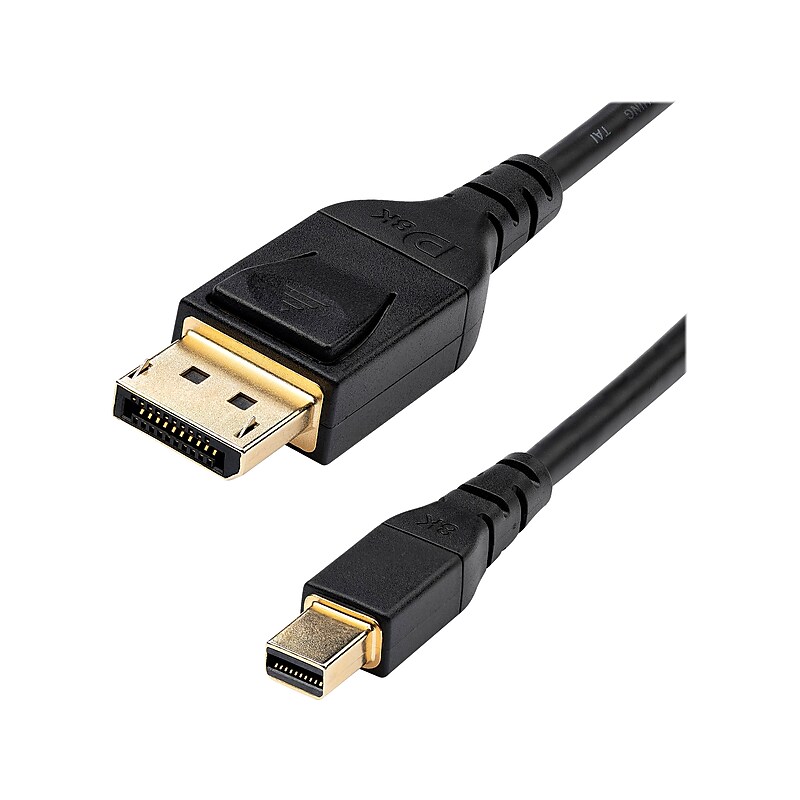 StarTech 3.3' 8K Mini DisplayPort to DisplayPort 1.4 Cable, Male to Male, Black (DP14MDPMM1MB) image 1