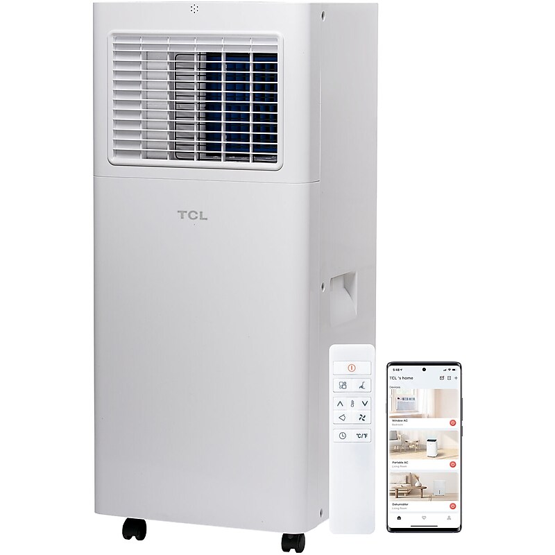 TCL 115-Volt 8,500 BTU (5,100 BTU DOE) Portable Air Conditioner with Remote, White (H5P44W) image 1