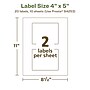 Avery EcoFriendly Laser/Inkjet Rectangle Multipurpose Labels, 4" x 5", White, 20/Pack (94253)~#|#~8A0E62B4-B399-4AFD-A3EA13CC95BD40FF_sc7