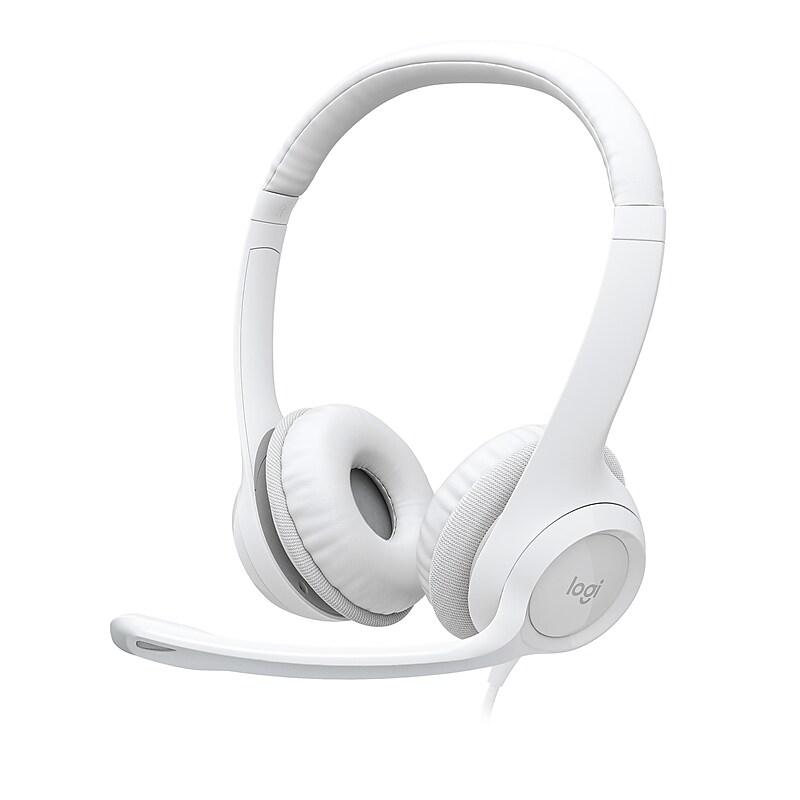 Logitech H390 Noise Canceling Stereo Headset, White (981-001285) image 1