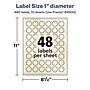 Avery Laser/Inkjet Round Multipurpose Labels, 1" Dia., Ivory, 480 Labels/Pack (94500)~#|#~8A10E1F2-6918-47E2-9541A919A14F6926_sc7