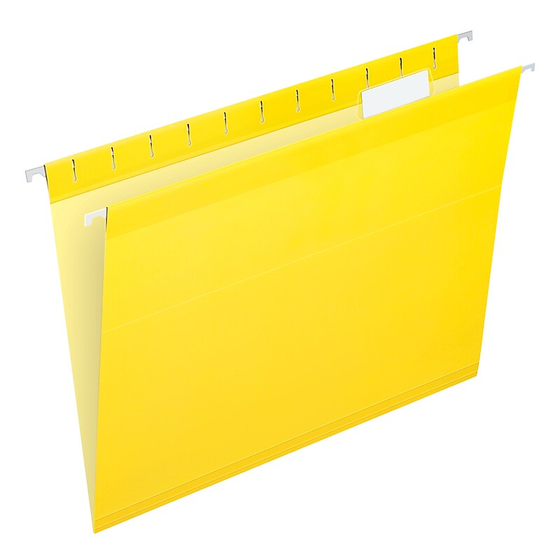 Pendaflex Reinforced Hanging File Folders, 1/5 Tab, Letter Size, Yellow, 25/Box (PFX 4152 1/5 YEL) image 1
