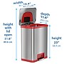 halo TapCan Stainless Steel Rectangular Pedal Sensor Trash Can with AbsorbX Odor Control System, Red Trim, 13 Gal. (TC13SR)~#|#~8A16CEBD-85CF-455E-8B27766183460E1E_sc7