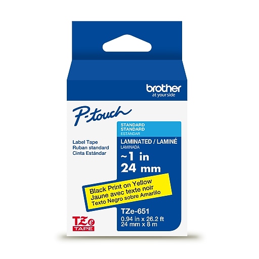 Brother P-touch TZe-651 Laminated Label Tape, 1