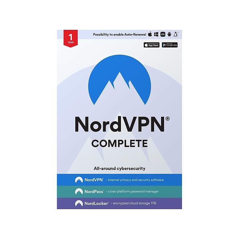NordVPN Complete for 6 Users, 10 Devices, Windows/Mac/Android/iOS, Download (RL-COMPSTP) image 1