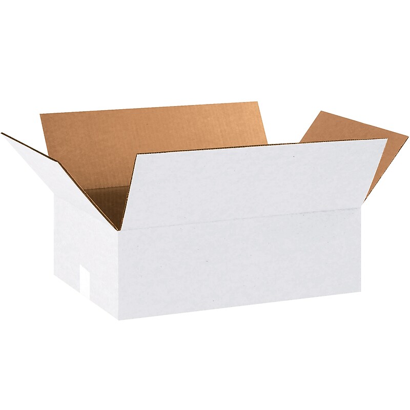 18" x 12" x 6" Shipping Boxes, 32 ECT, White, 25/Bundle (18126W) image 1
