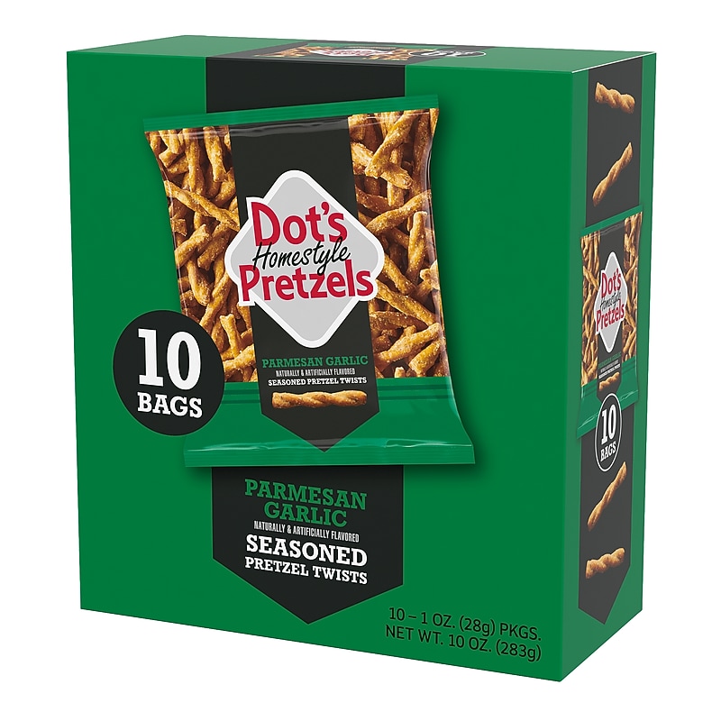 Dot's Parmesan Garlic Seasoned Pretzel Twists, 10 oz., 10 Bags/Box (DDP00103) image 1