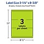 Avery Printable Rectangle Multipurpose Labels, 3-1/4" x 8-3/8", Bright Green, 30/Pack (94251)~#|#~8A2995C0-23B6-4D52-8DF63B193FA6F307_sc7