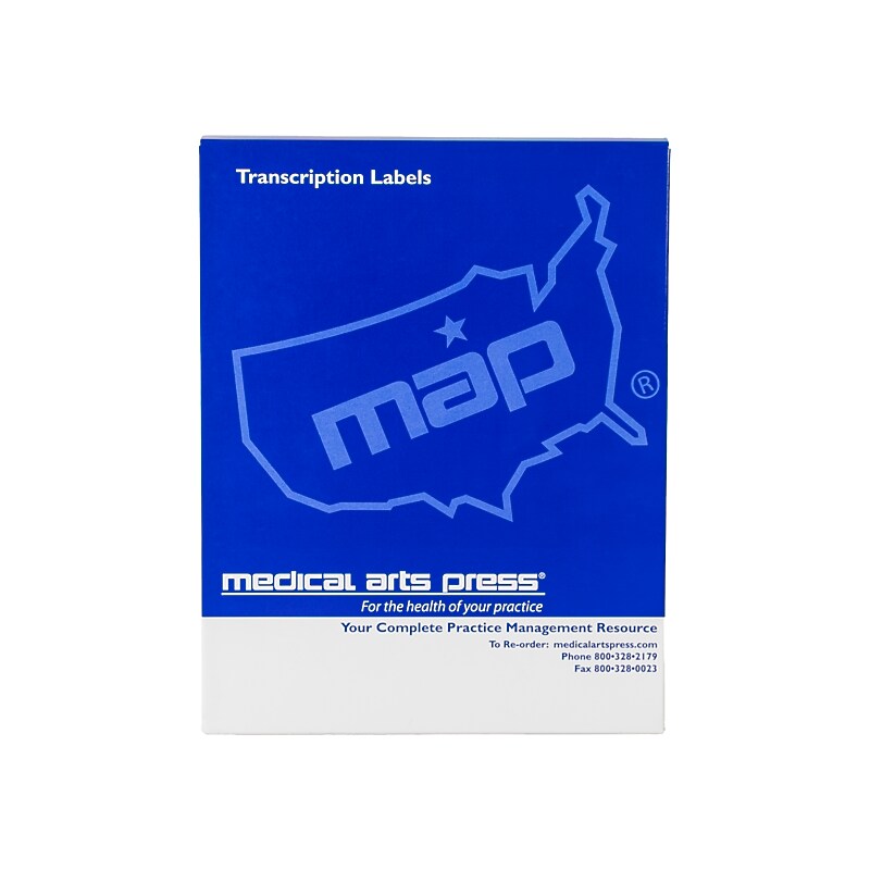 Medical Arts Press Transcription File Folder Labels, 2" x 8-3/16", White, 100/Box (33775) image 1