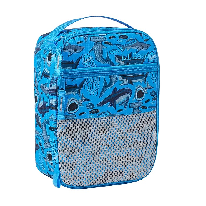 L.L.Bean Insulated Lunch Bag, 3-Compartment, Glacier Blue Shark