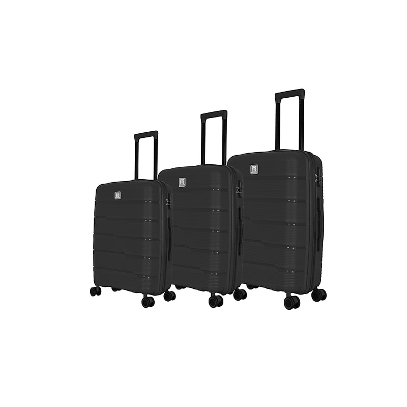 TUCCI Beau Monde Infallible Hardside Spinner Carry-On Luggage Set, TSA Checkpoint Friendly, Black, 3/Set (BM0013-03-BLK) image 1