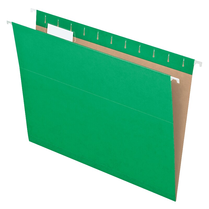 Pendaflex Recycled Hanging File Folders, 1/5 Tab, Letter Size, Bright Green, 25/Box (81610) image 1