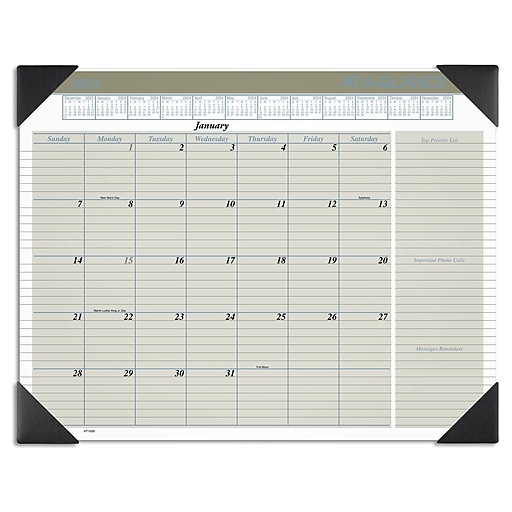 2024 AT A GLANCE Executive 21 75 quot x 17 quot Monthly Desk Pad Calendar HT1500 24 Staples