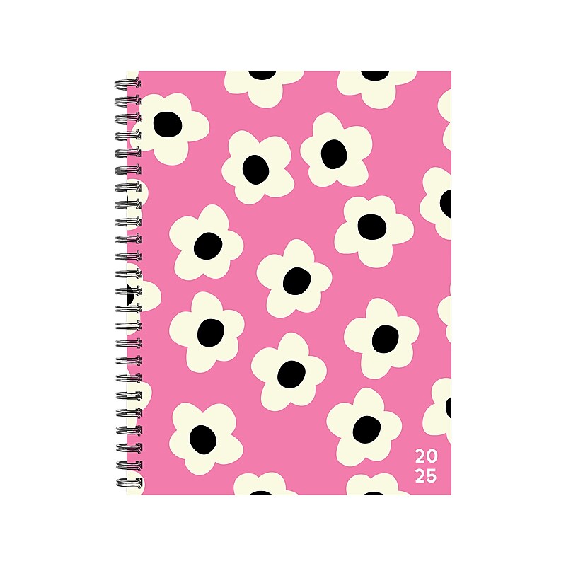 2025 Willow Creek Pink Flower 6.5" x 8.5" Weekly & Monthly Planner, Paper Cover, Multicolor (48689X) image 1