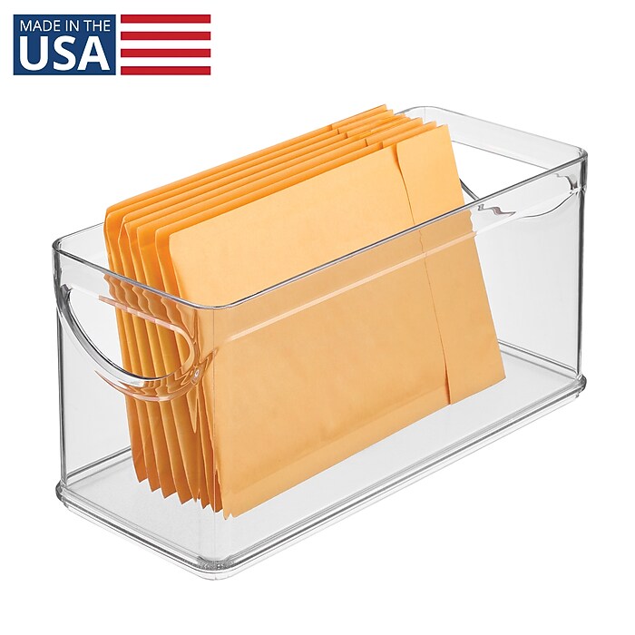 iDESIGN Small Plastic Storage Bin, Clear (80004) | Staples