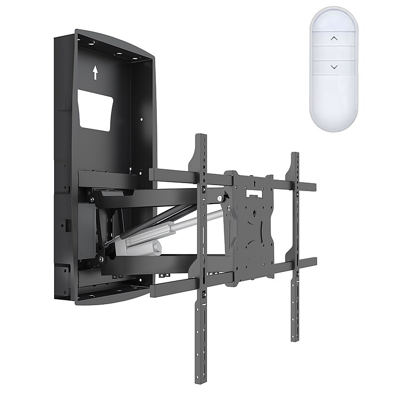 Mount-It! Motorized Fireplace TV Mount with Recessed Base, Fits 42" to 80" TVs, Holds 110 lbs., Black (MI-302) image 1