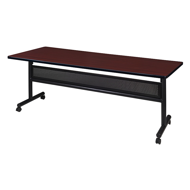 Regency Kobe 72" x 30" Flip Top Mobile Training Table with Modesty- Mahogany image 1