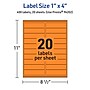 Avery Rectangle Multipurpose Labels, 1" x 4", Bright Orange, 400/Pack (94202)~#|#~8A4E9E07-C429-42E9-8D289B3A47EB4FDB_sc7