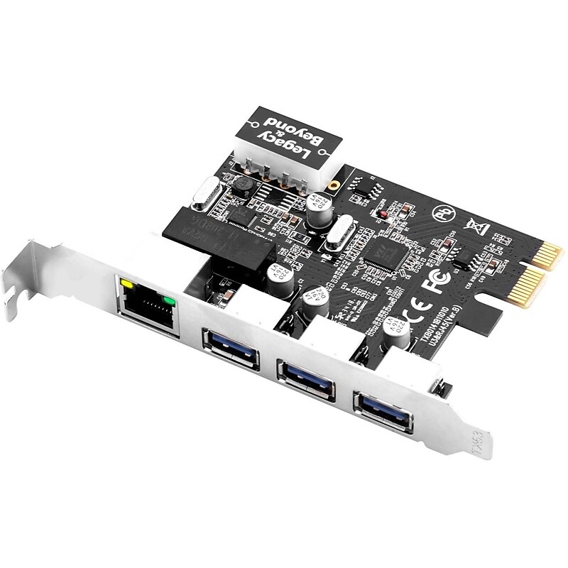 SIIG USB 3.0 3-Port Hub with LAN PCIe Host Card (LB-US0614-S1) image 1