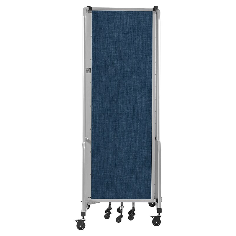 National Public Seating Robo Series 5-Panel Folding Mobile Room Divider, 72"H x 118"W, Blue Fabric (RDG6-5PT04) image 1