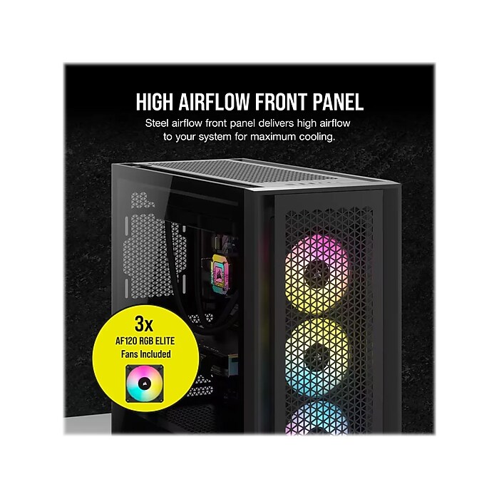 Corsair iCUE 5000D RGB AIRFLOW ATX Mid-Tower Computer Case, Black