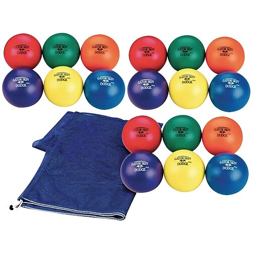 Gator Skin Middle School Dodgeball Easy Pack, Assorted Colors, 18