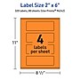 Avery Laser/Inkjet Multipurpose Rectangle Labels, 2" x 6", Bright Orange, 320/Box (94242)~#|#~8A5AE3BB-FCF3-4A79-834C5D6B6503A3A7_sc7