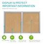 Ghent 2 Door Enclosed Natural Cork Bulletin Board, Satin Aluminum Frame, 3'H x 5'W, (GHEPA23660K)~#|#~8A5B70EB-FDB3-4D0B-8688EB3AF0E05FC5_sc7
